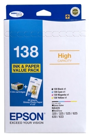 Epson 138 C13T138695 OEM Ink Cartridge BCMY Value Pack