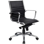 Cogra Ys115M Executive Medium Back Leather Chair Black