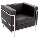 Rapid Space Single Seater Reception Lounger Black Pu