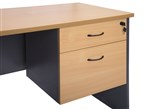 Rapid Pedestal Fixed 2 Drawers 1 Pen 1 File Beech Ironstone