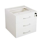 Rapid Vibe Pedestal Fixed 3 Drawers White