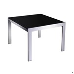 Rapid Coffee Table 600X600X450H Chrome Frame Black Glass Top Chrome