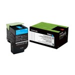Lexmark 708 OEM Laser Toner Cartridge 70C8Xc0 Cyan