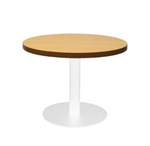 Coffee Table Round 600Mm White Base 425H Beech Top