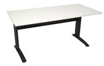Rapid Span Desk 1200X700 Black Metal Legs With Modesty Panel White Top