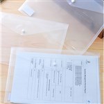 Deli File Bag A4 Button Clear