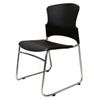 Zing Black Plastic Seat Back Sled Base Stackable Chair