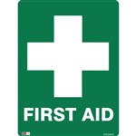 Zions Safety Sign First Aid Picture Poly Green And White