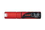 UNI CHALK MARKER 80MM CHISEL TIP RED