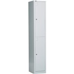 Rapid Go Locker 2 Tier 1830X380X455 Assembled Silver Grey