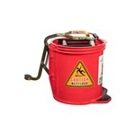 Cleanlink HDuty Mop Bucket Metal Wringer 16 Litre Red