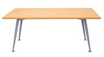 Rapid Span Meeting Table 1800X750 Silver Frame With Chrome Foot Beech Top