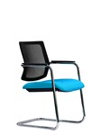 Breathe Cantilever Mesh Back Visitor Chair Black