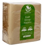 Envirochoice Kraft Napkins 2 Ply Dinner QTR Fold 400x400mm