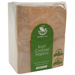 Envirochoice Kraft Napkins Cocktail Quilted QTR Fold 240x240mm