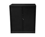 Rapid Tambour Cupboard 1016X900Mm Black 2 Shelf