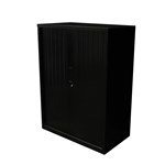 Rapid Tambour Cupboard 1016 X1200Mm Black 2 Shelf