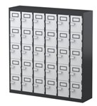 30 Door Mobile Phone Locker 940H X 900W X 225D Graphite Carcass White