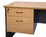 Rapid Desk Return Fixed Pedestal 3 Drawer BeechIronstone