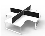 Deluxe Rapid Infinity 4 Person Corner Workstation 1800X1500X750Mm White Loo