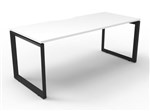 Deluxe Rapid Infinity 1 Person Desk Black Loop Leg 1200X750 White Top