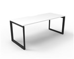 Deluxe Rapid Infinity 1 Person Desk Black Loop Leg 1800X750 White Top