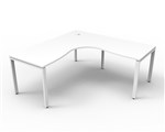 Deluxe Rapid Infinity Corner Workstation 1 Person White Profile Leg 1500X15