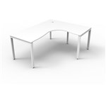 Deluxe Rapid Infinity Corner Workstation 1 Person White Profile Leg 1800X18