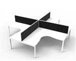 Deluxe Rapid Infinity 4 Person Corner Workstation Pod 1500X1500X750Mm White