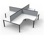 Deluxe Rapid Infinity 4 Person Corner Workstation Pod 1800X1500X750Mm Black