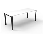 Deluxe Rapid Infinity 1 Person Desk Black Profile Leg 1500X750 White Top