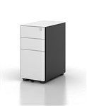 Rapid Eternity Slimline Mobile Pedestal Metal 2 Drawer  1 File Lockable Wh