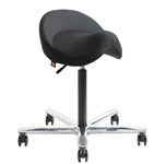 Stool Norj Saddle Seat 1 Lever 4 D Mech Black Fabric Polished Base Gas Lift
