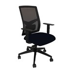 Bibbulmun Flo Mesh Task Chair Adj Arms 135Kg Navy Fabric