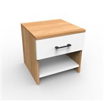 Bedside Table 450Mmh X 400Mmw X 400Mmd 1 Shelf 1 Draw Woodgrain Arctic Whi