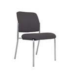 BURO LINDIS VISITOR CHAIR ANTIBACTERIAL CHARCOAL FABRIC 4 CHROME LEGS NO ARMS