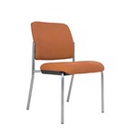 BURO LINDIS VISITOR CHAIR ANTIBACTERIAL RUST FABRIC 4 CHROME LEGS NO ARMS
