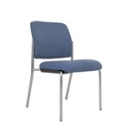 BURO LINDIS VISITOR CHAIR ANTIBACTERIAL COBALT FABRIC 4 CHROME LEGS NO ARMS