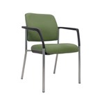 BURO LINDIS VISITOR CHAIR ANTIBACTERIAL OLIVE FABRIC ARMS 4 CHROME LEGS