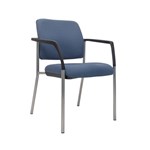 BURO LINDIS VISITOR CHAIR ANTIBACTERIAL COLBALT FABRIC ARMS 4 CHROME LEGS
