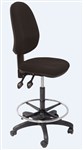 Rapid Ec070Bh High Back Task Drafting Chair 2 Lvr No Arms Black