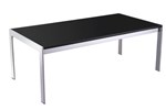 Rapid Coffee Table 1200X600X450H Chrome Frame Black Glass Top