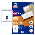Avery Shipping Labels Trueblock J8165 991X677mm Inkjet White 8Up Bx 50