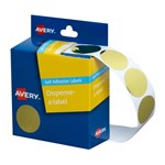 Avery Circle Dispenser Labels Removable 24mm Diameter Pk 250 Gold