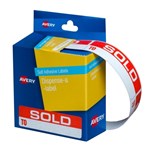 Avery Sold To Dispenser Label 64x19 Red White 125