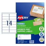 AVERY LABELS LASER ENVIRO L7163EV 14 SHEET