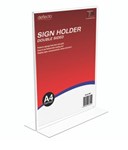 Esselte Sign Menu Holder 47572 A4 Double Sided Portrait Desktop Clear