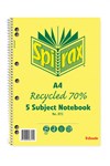 Spirax 815 Recycled Notebook A4 5 Subject 250 Pages