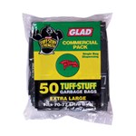 Glad Tuff Stuff Garbage Bag Heavy Duty Extra Large 7077L Black Box 200