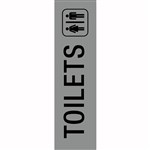 Apli Self Adhesive Toilets Sign 50x202mm Silver